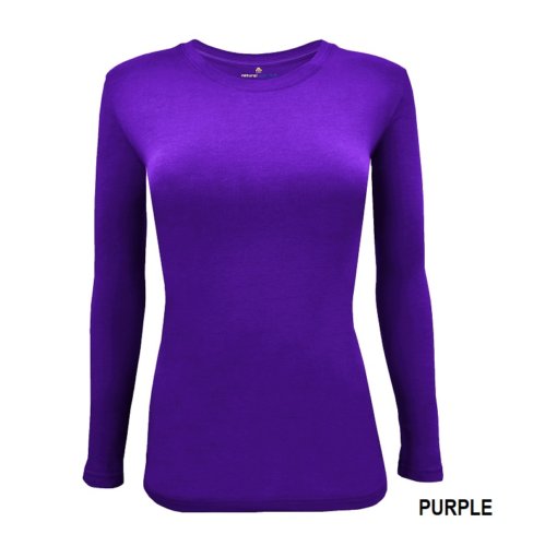 Purple t-shirt under scrub stretch fit shaped