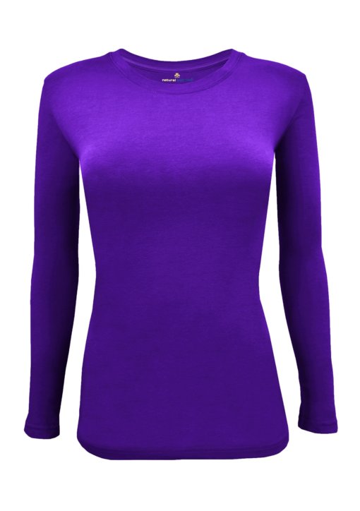 Purple t-shirt uniform stretch fit shaped cotton soft uniforms Shirt