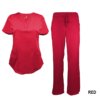 Red Scrub Set Drawstring Pant Shirt