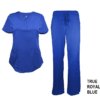 Royal Blue Scrub Set Drawstring Pant Shirt