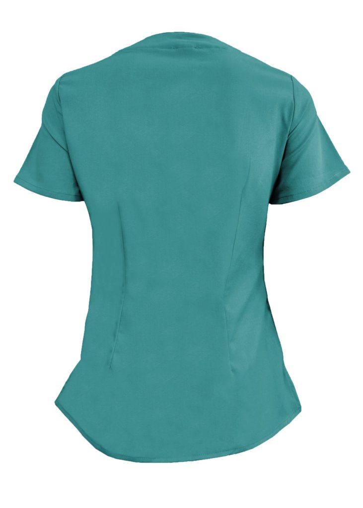 teal print scrub tops