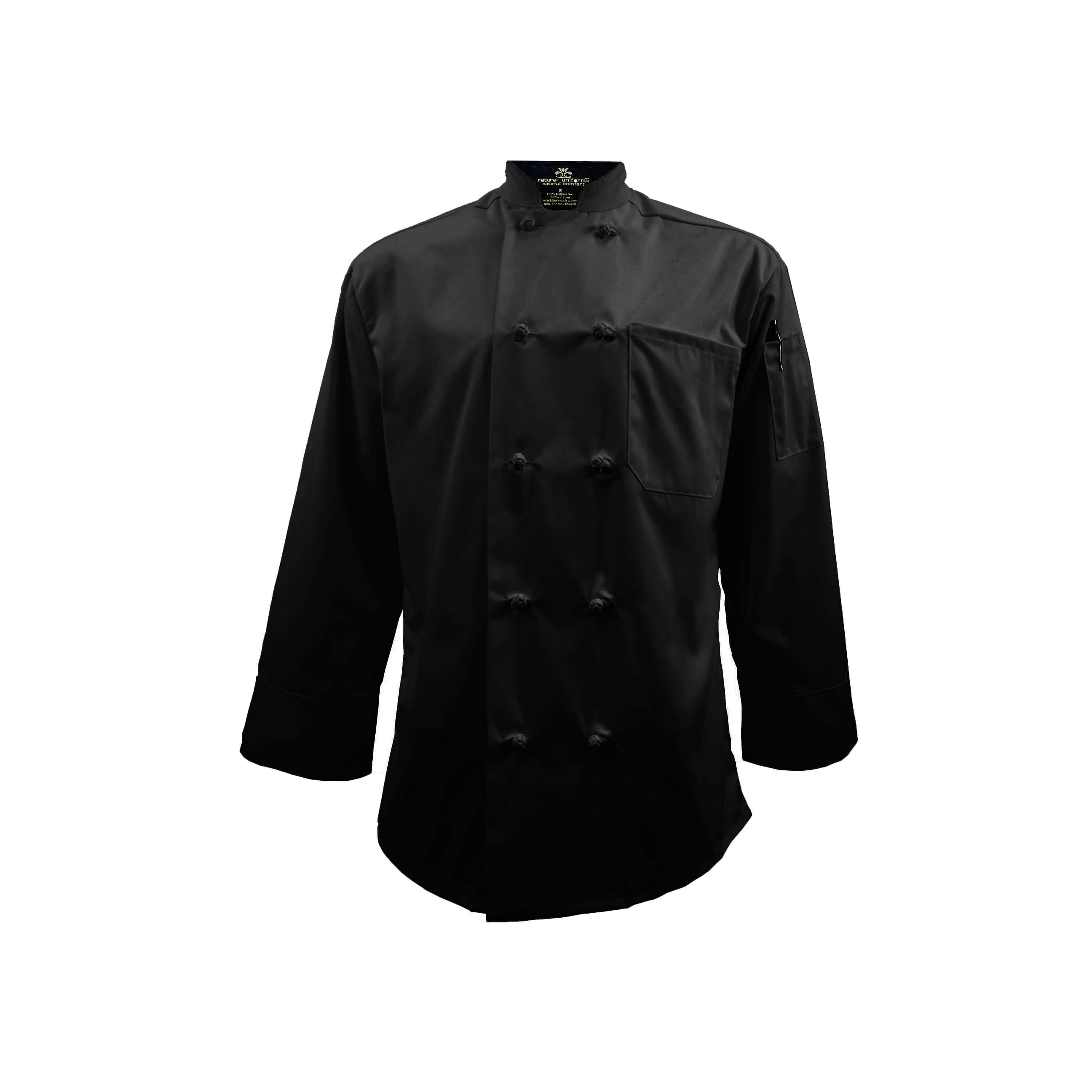 Leiber Chef Jacket 12/8790 Black Chef Uniform with buttons in desired colour 