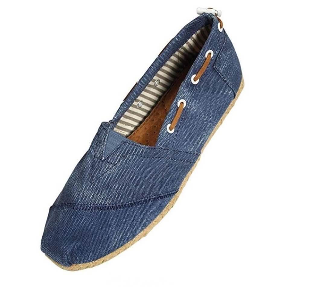 Blue Canvas Loafer Shoes Women - Natural Uniforms