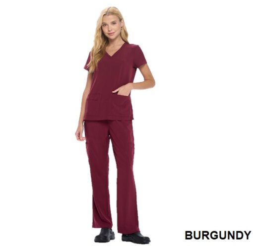 WOMEN'S COOL STRETCH V-NECK TOP AND CARGO PANT SET (STYLE# 8400-9400 ...