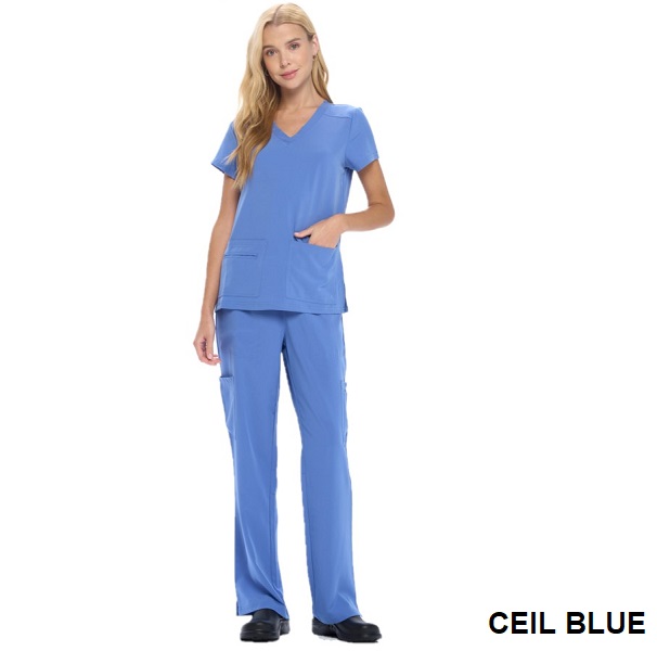 WOMEN'S COOL STRETCH V-NECK TOP AND CARGO PANT SET (STYLE# 8400