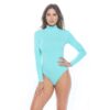 WOMEN'S LONG SLEEVE TURTLE NECK BODY SUIT-BREATHABLE COTTON STRETCH (STYLE# 7181)