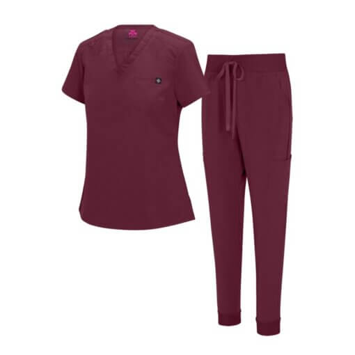 WOMENS COOL STRETCH MODERN TUCK-IN TOP YOGA JOGGER SCRUB SET  (STYLE# 4887SET) NOW AVAILABLE IN PETITE - Image 2