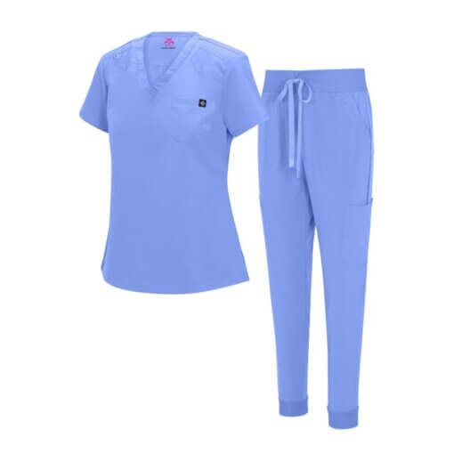 WOMENS COOL STRETCH MODERN TUCK-IN TOP YOGA JOGGER SCRUB SET  (STYLE# 4887SET) NOW AVAILABLE IN PETITE - Image 3