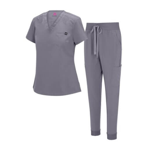 WOMENS COOL STRETCH MODERN TUCK-IN TOP YOGA JOGGER SCRUB SET  (STYLE# 4887SET) NOW AVAILABLE IN PETITE - Image 4