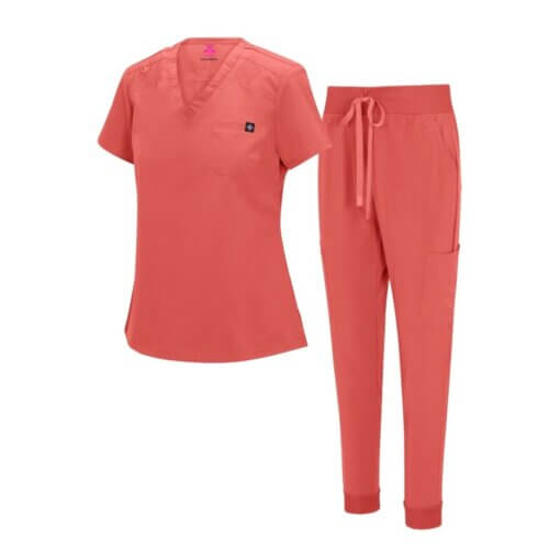 WOMENS COOL STRETCH MODERN TUCK-IN TOP YOGA JOGGER SCRUB SET  (STYLE# 4887SET) NOW AVAILABLE IN PETITE - Image 5