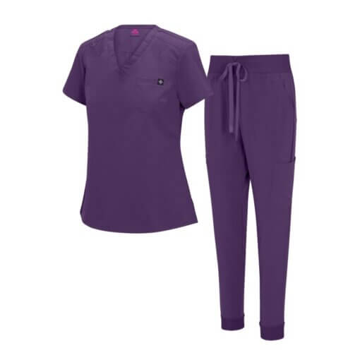 WOMENS COOL STRETCH MODERN TUCK-IN TOP YOGA JOGGER SCRUB SET  (STYLE# 4887SET) NOW AVAILABLE IN PETITE - Image 6