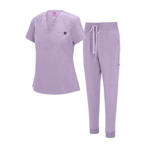 WOMENS COOL STRETCH MODERN TUCK-IN TOP YOGA JOGGER SCRUB SET  (STYLE# 4887SET) NOW AVAILABLE IN PETITE - Image 9