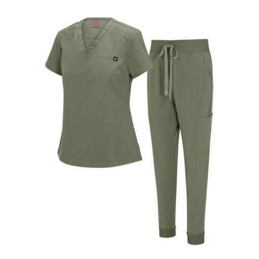 WOMENS COOL STRETCH MODERN TUCK-IN TOP YOGA JOGGER SCRUB SET  (STYLE# 4887SET) NOW AVAILABLE IN PETITE - Image 10