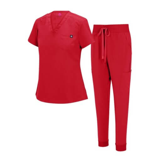 WOMENS COOL STRETCH MODERN TUCK-IN TOP YOGA JOGGER SCRUB SET  (STYLE# 4887SET) NOW AVAILABLE IN PETITE - Image 11