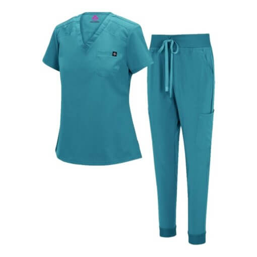 WOMENS COOL STRETCH MODERN TUCK-IN TOP YOGA JOGGER SCRUB SET  (STYLE# 4887SET) NOW AVAILABLE IN PETITE - Image 13