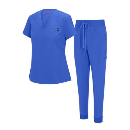 WOMENS COOL STRETCH MODERN TUCK-IN TOP YOGA JOGGER SCRUB SET  (STYLE# 4887SET) NOW AVAILABLE IN PETITE - Image 15