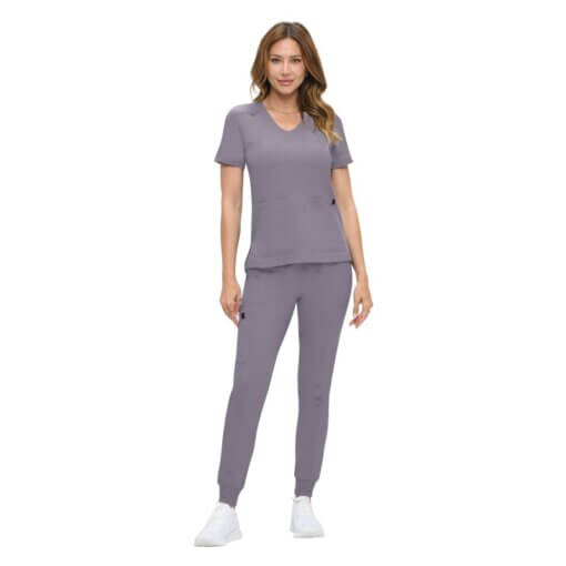 NATURAL UNIFORMS WOMENS ULTRA-SOFT LUXE STRETCH JOGGER SCRUB SET (STYLE 8103SET) NOW AVAILABLE IN PETITE - Image 4